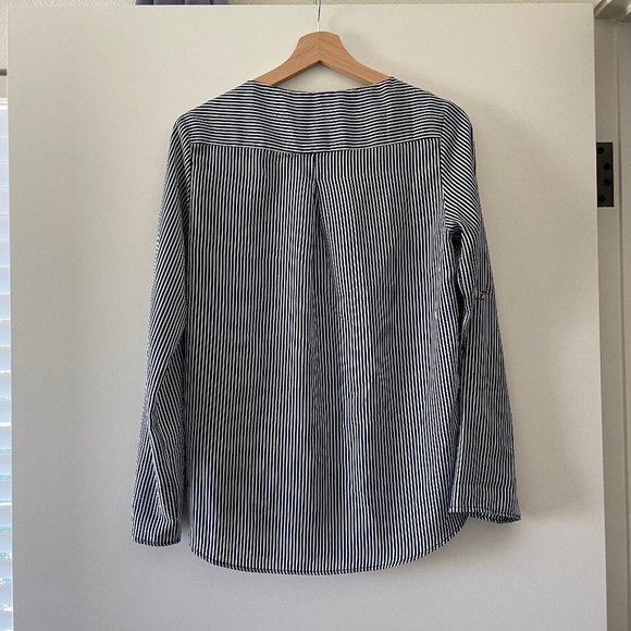 Zara Basic Striped Long Sleeve Blouse - Picture 2 of 4